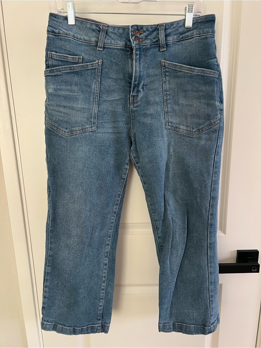 Kensie Savannah High Rise Flare Crop Jeans